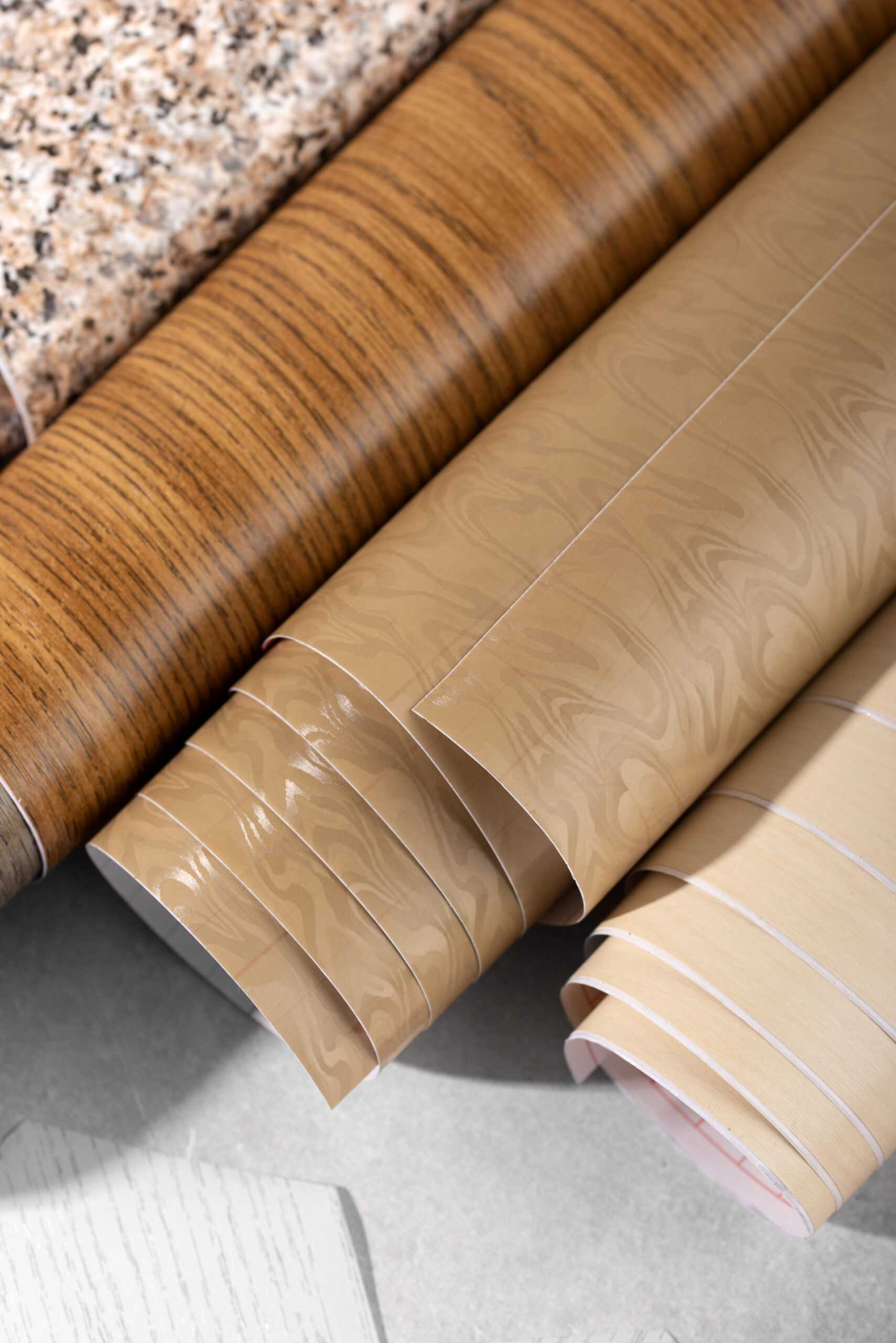 decorative vinyls arrangement flat lay