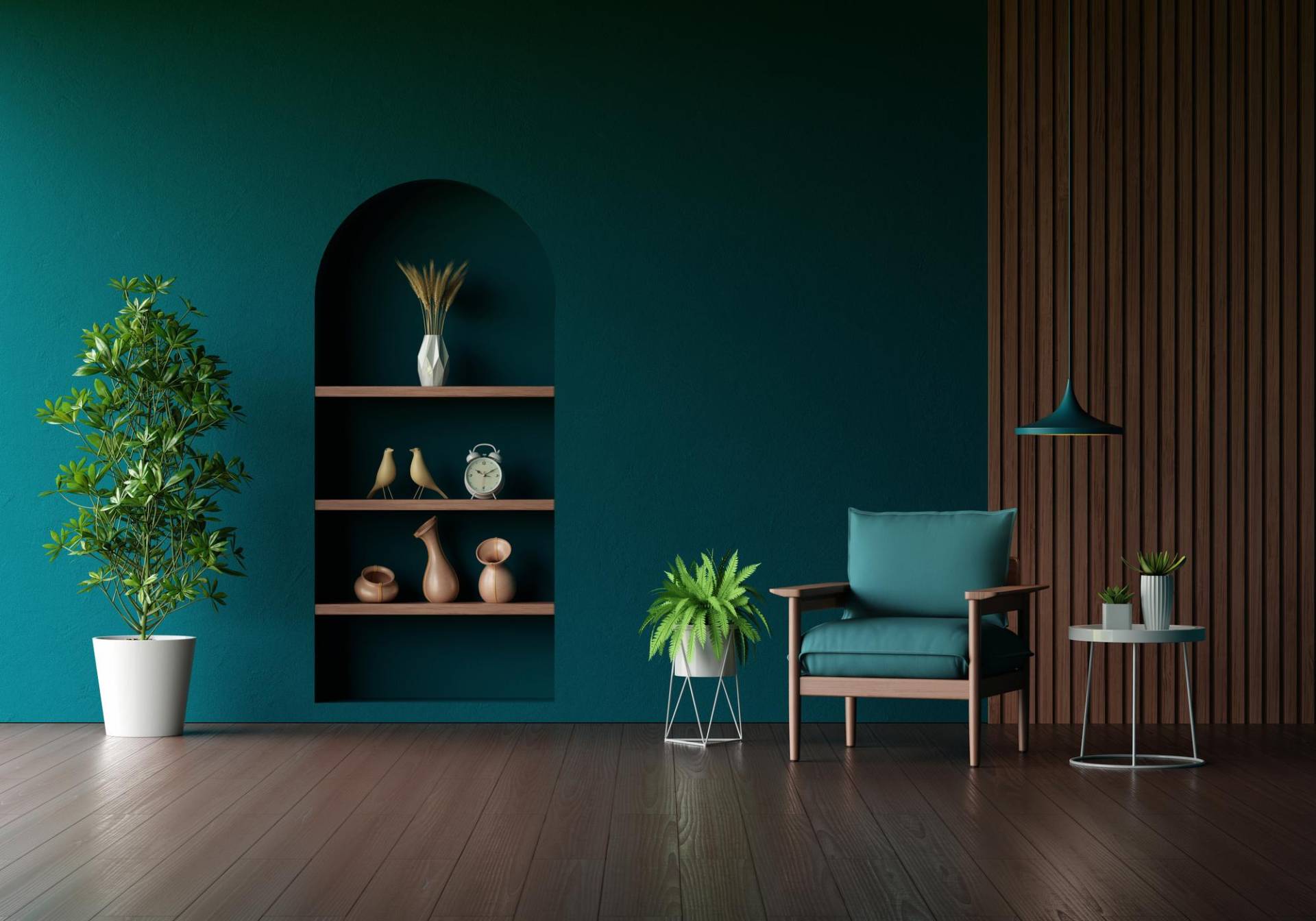 Armchair Green Living Room With Copy Space 1